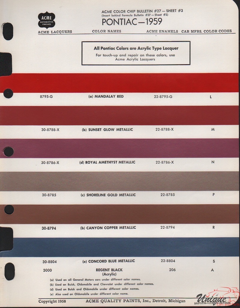 1959 Pontiac Paint Charts Acme 3